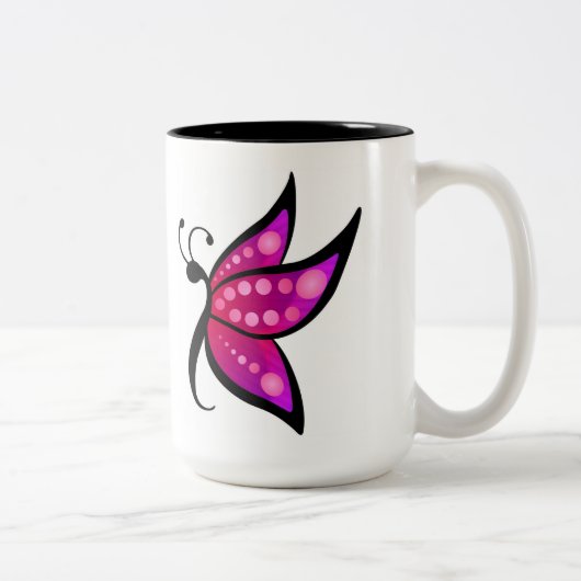Tasse 2 Couleurs Papillon Abstrait (Droit)