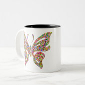Tasse 2 Couleurs Papillon Abstrait 2 (Devant gauche)