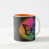 Tasse 2 Couleurs Papillon aquarelle (Devant droit)