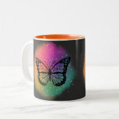 Tasse 2 Couleurs Papillon aquarelle (Devant gauche)