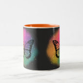 Tasse 2 Couleurs Papillon aquarelle (Centre)