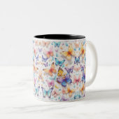Tasse 2 Couleurs papillon, Aquarelle, couleurs pastel (Devant droit)