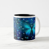 Tasse 2 Couleurs Papillon bleu (Devant droit)