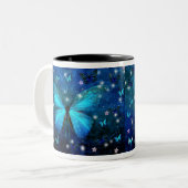 Tasse 2 Couleurs Papillon bleu (Devant gauche)