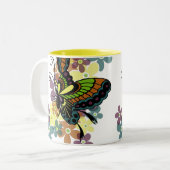 Tasse 2 Couleurs Papillon brillant (Devant gauche)