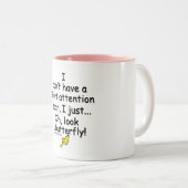 Tasse 2 Couleurs Papillon court de durée d'attention (Devant droit)