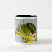 Tasse 2 Couleurs Papillon de malachite sur la feuille (Centre)