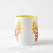 Tasse 2 Couleurs Papillon de ruban d'autisme (Centre)