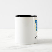 Tasse 2 Couleurs Papillon de syndrome de Down (Centre)