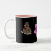Tasse 2 Couleurs Papillon et Fleur rose (Gauche)