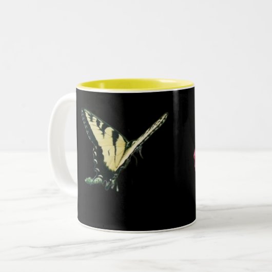 Tasse 2 Couleurs Papillon et Rose (Devant gauche)