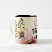 Tasse 2 Couleurs Papillon Inspirant Wrap (Devant gauche)