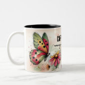 Tasse 2 Couleurs Papillon Inspirant Wrap (Gauche)