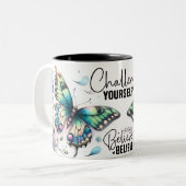 Tasse 2 Couleurs Papillon Inspirant Wrap (Devant gauche)