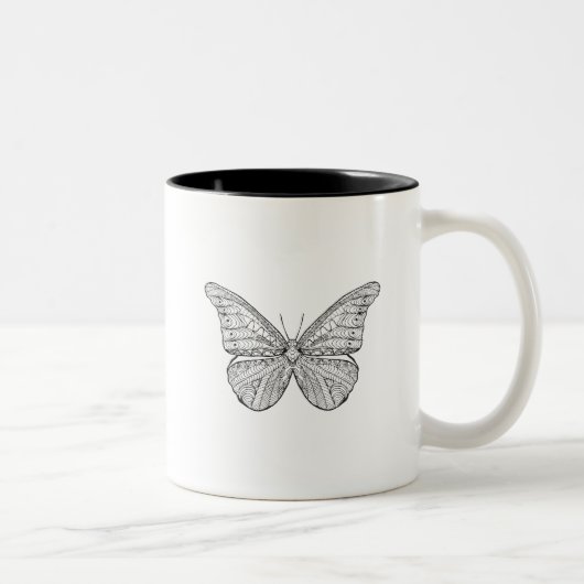 Tasse 2 Couleurs Papillon inspiré (Droit)