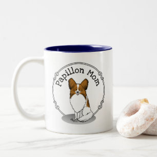 Tasse 2 Couleurs Papillon Maman Pap Maman (blanc & sable) Mignonne