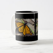 Tasse 2 Couleurs Papillon Monarque sur Noir (Devant gauche)