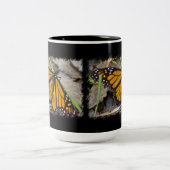 Tasse 2 Couleurs Papillon Monarque sur Noir (Centre)