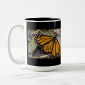 Tasse 2 Couleurs Papillon Monarque sur Noir (Gauche)