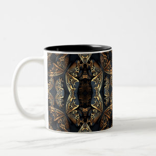 Tasse 2 Couleurs Papillon noir et doré Pattren sans couture