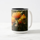 Tasse 2 Couleurs Papillon orange et fleurs (Devant droit)