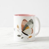 Tasse 2 Couleurs Papillon orange gris pâle (Devant droit)