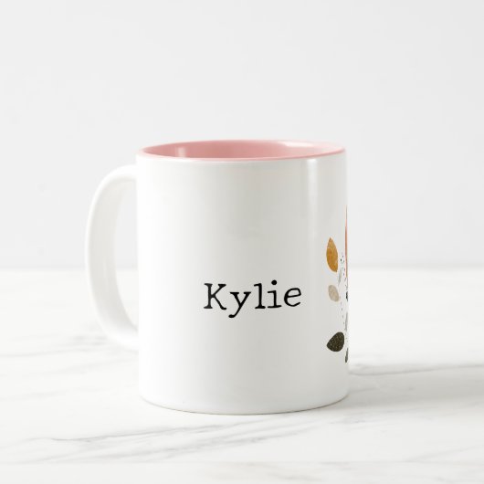 Tasse 2 Couleurs Papillon orange gris pâle (Devant gauche)