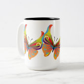 Tasse 2 Couleurs Papillon peint (Devant gauche)