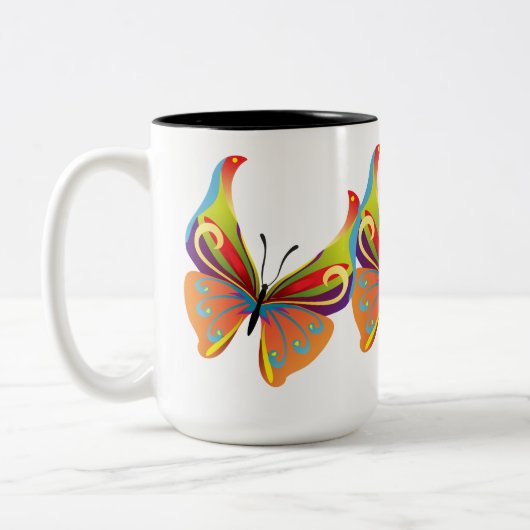 Tasse 2 Couleurs Papillon peint (Gauche)