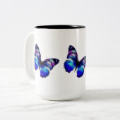 Tasse 2 Couleurs Papillon peint en violet (Devant gauche)