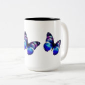 Tasse 2 Couleurs Papillon peint en violet (Devant droit)