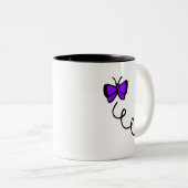 Tasse 2 Couleurs Papillon pourpre violet mignon (Devant droit)