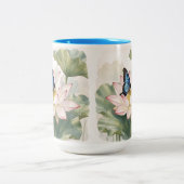 Tasse 2 Couleurs Papillon Queue d'Azur avec Nom de Fleur de Lotus (Centre)