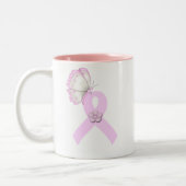 Tasse 2 Couleurs Papillon rose de ruban (Gauche)