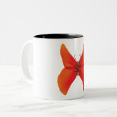 Tasse 2 Couleurs Papillon rouge orange avec votre nom (Devant gauche)