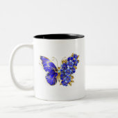 Tasse 2 Couleurs Papillon saphir à fleurs (Gauche)