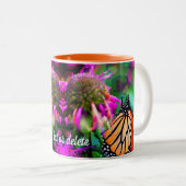 Tasse 2 Couleurs Papillon sur Art numérique Fleur Personnalisé (Devant droit)