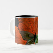 Tasse 2 Couleurs Papillon sur la feuille 2 (Devant gauche)