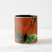 Tasse 2 Couleurs Papillon sur la feuille 2 (Centre)