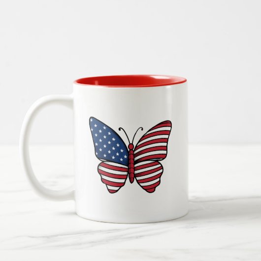 Tasse 2 Couleurs Papillon USA - Numéro de drapeau 62614 (Gauche)