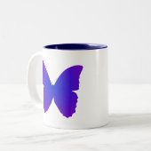 Tasse 2 Couleurs Papillon Violet et Bleu (Devant gauche)