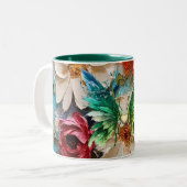 Tasse 2 Couleurs Papillon Woodsy sur les fleurs (Devant gauche)