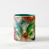 Tasse 2 Couleurs Papillon Woodsy sur les fleurs (Centre)