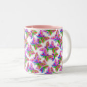 Tasse 2 Couleurs Papillons Abstraits en rose (Devant droit)
