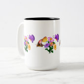 Tasse 2 Couleurs Papillons de caricature (Devant gauche)