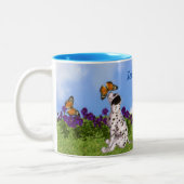 Tasse 2 Couleurs Papillons de chiot dalmate Chien Art Personnalisé (Gauche)