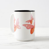 Tasse 2 Couleurs Papillons de pêche (Devant gauche)