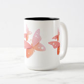 Tasse 2 Couleurs Papillons de pêche (Devant droit)