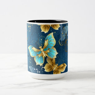 Tasse 2 Couleurs Papillons dorés