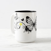 Tasse 2 Couleurs Papillons en dentelle noire 10 (Devant gauche)